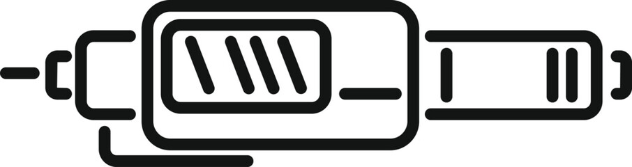 Digital micrometer precision icon outline vector. Number scale. Instrument metal tool