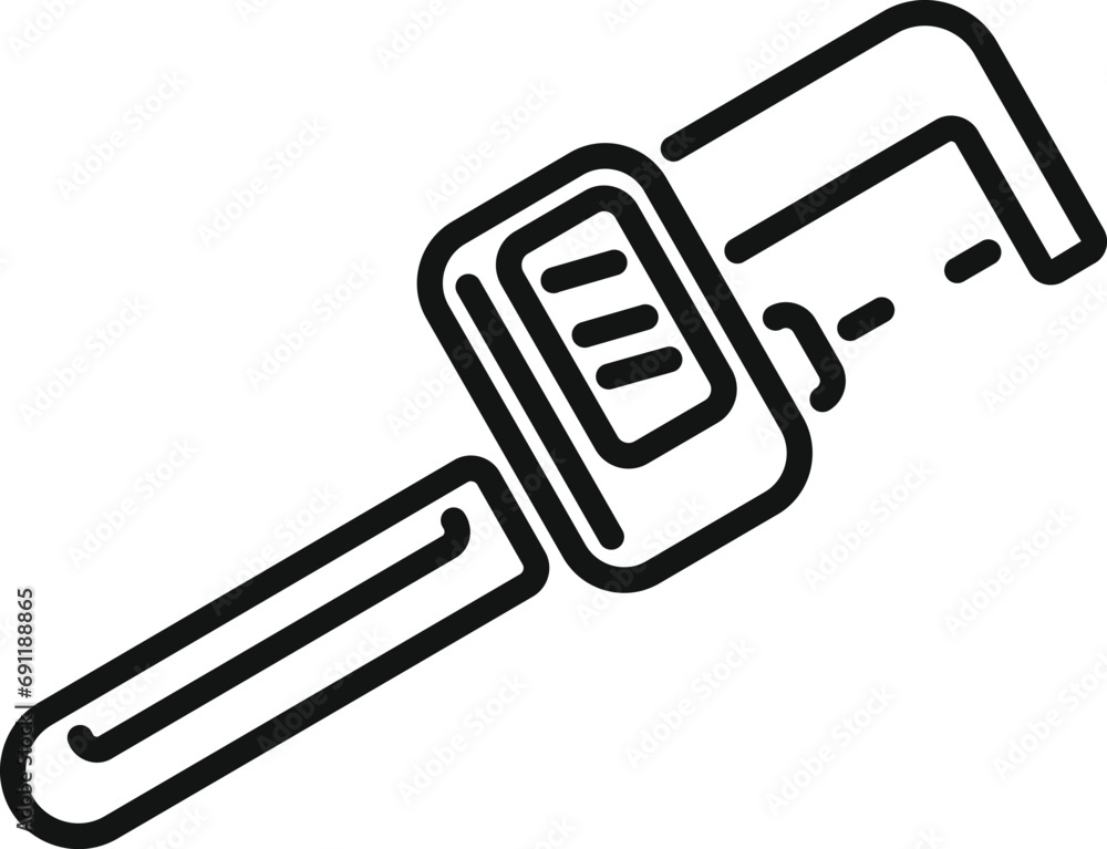 Poster laboratory digital micrometer icon outline vector. number scale precise. high exact