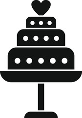 Wedding cake icon simple vector. Marriage event planner. Lady female