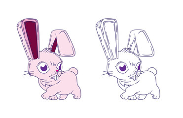 Fototapeta premium cute animal illustration for book drawing page