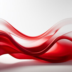Fondo abstracto con formas sinuosas con tonos rojos sobre fondo de color blanco