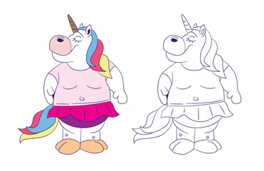 cute animal illustration for book drawing page