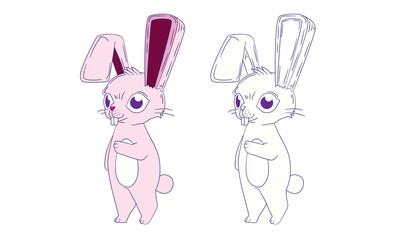 cute animal illustration for book drawing page