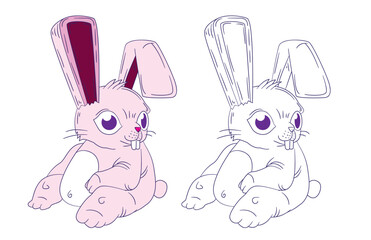 cute animal illustration for book drawing page