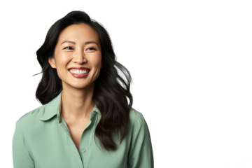 Close up of a happy chinese woman