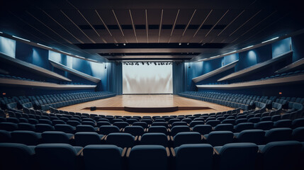 Obraz premium Large hall with many chairs without people