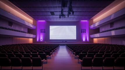 Fototapeta premium Large hall with many chairs without people