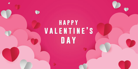 Fototapeta na wymiar Vector valentines day elegant love card with hearts valentines day social media post with love text