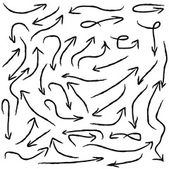 Arrow
arrows set hand made with brush vector