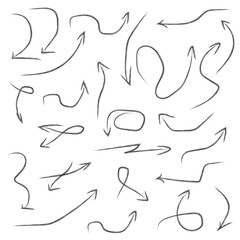 set of hand drawn arrows vector
