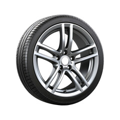 Obraz premium Car wheel isolated on transparent or white background, png