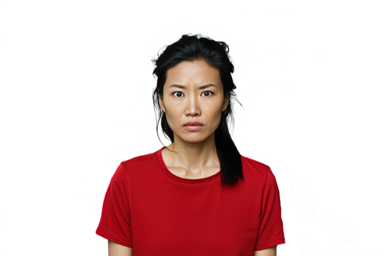 Close up of a worried chinese woman