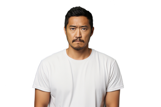 Close up of a worried chinese man