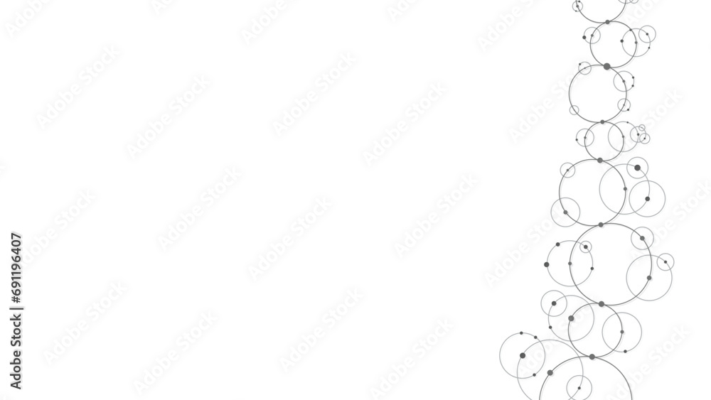 Poster Technology abstract background. Abstract geometric background. Connected circles. Network of circles.