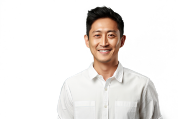 Close up of a happy chinese man