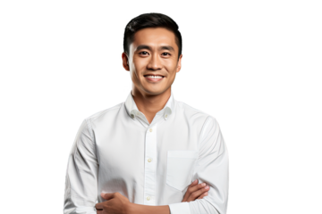 Close up of a happy chinese man