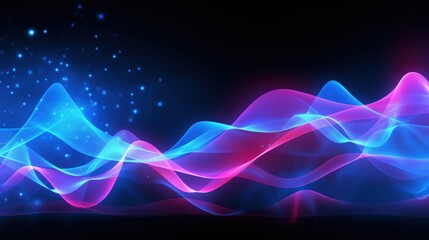 Dynamic abstract neon light colors glowing wavy lines background. - obrazy, fototapety, plakaty