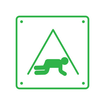 earthquake icon signal of crouch under something