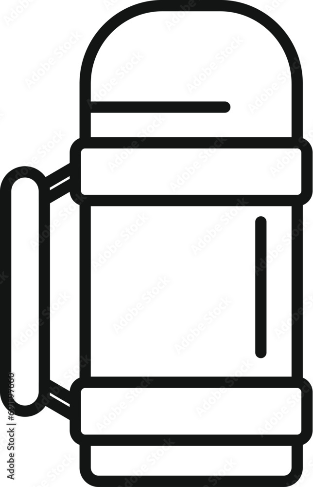 Poster thermos campsite icon outline vector. hot water pot. nature outdoor vacation