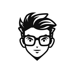 Obraz premium Nerd Glasses Logo on White Background