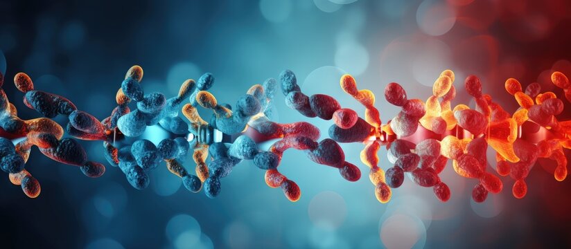 Chromosome mutation is the process of change that results in rearranged chromosome parts. Copy space image. Place for adding text
