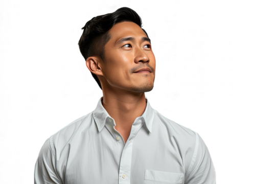 Close up of a thoughtful chinese man