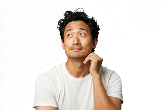 Close up of a worried chinese man