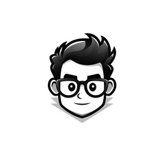 Obraz premium Nerd Glasses Logo on White Background