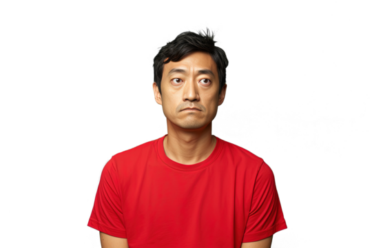 Close up of a worried chinese man