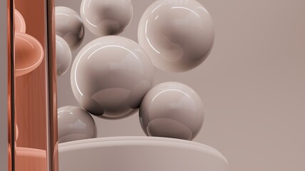 Stage showcase for beauty and cosmetics product, 3d render.
