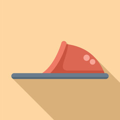 Stylish home slippers icon flat vector. Adorable cozy shoes. Bedroom fashion