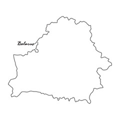 One continuous line drawing of country Map for Belarus vector illustration. Country map illustration simple linear style vector concept. Country territorial area and suitable for your asset design.