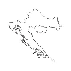 One continuous line drawing of country Map for Croatia vector illustration. Country map illustration simple linear style vector concept. Country territorial area and suitable for your asset design.