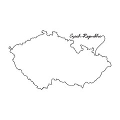 One continuous line drawing of country Map for Czech Republic vector illustration. Country map illustration simple linear style vector concept. Country territorial area and suitable for your asset