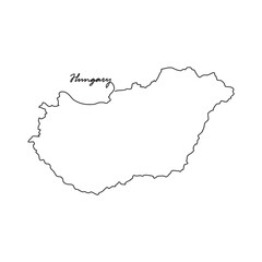 One continuous line drawing of country Map for Hungary vector illustration. Country map illustration simple linear style vector concept. Country territorial area and suitable for your asset design.