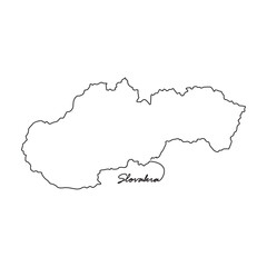 One continuous line drawing of country Map for Slovakia vector illustration. Country map illustration simple linear style vector concept. Country territorial area and suitable for your asset design.