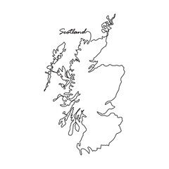 One continuous line drawing of country Map for Scotland vector illustration. Country map illustration simple linear style vector concept. Country territorial area and suitable for your asset design.