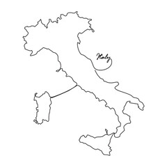 One continuous line drawing of country Map for Italy vector illustration. Country map illustration simple linear style vector concept. Country territorial area and suitable for your asset design.