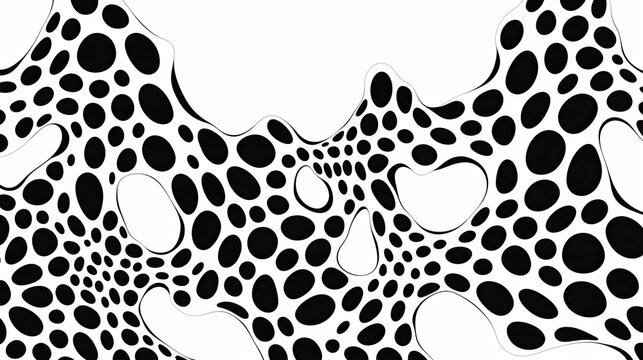 a Abstract organic Turing pattern, in a Black on white horizontal background format, in a Graphic design-themed, Graphic illustration in JPG. Generative ai
