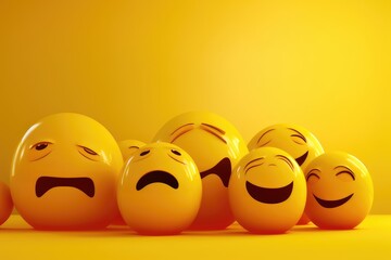 Sad yellow gold unhappy feelings pout circle face anger Smiley with Bad Mood, Unfriendly unlucky round frustrated client review experience, customer, bad service negative feedback, smooch ball in hand
