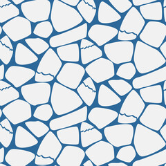 Broken ice parts seamless vector pattern. Winter background with cartoon frozen water slice.