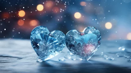 Fototapeten Fine cut clear glittering gemstones in shape of heart © Kondor83