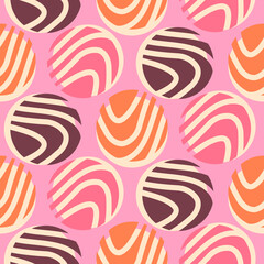 Seamless abstract geometric pattern. Retro style repeat background for fabric, textile print or wallpaper design. Vector Illustration.
