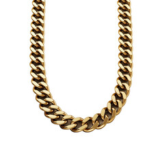 Obraz premium Gold jewelry. Gold chain bracelet and necklace isolated on transparent background. Generative AI