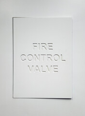 Fire control valve door panel