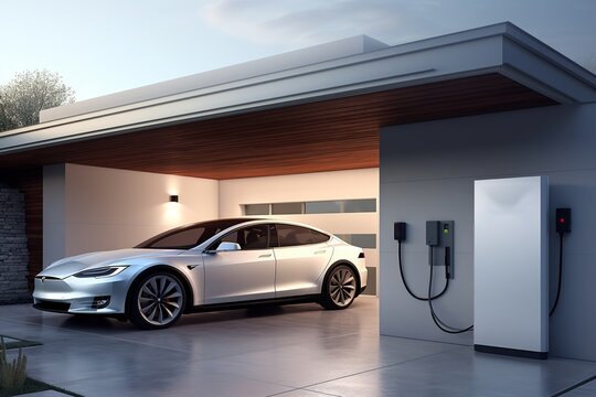 battery packs alternative electric energy storage system at home garage wall as backup or sustainable energy concepts