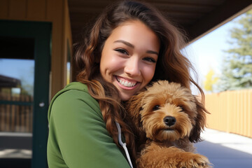 Youth involved in animal adoption campaigns, leaving space for messages on pet advocacy