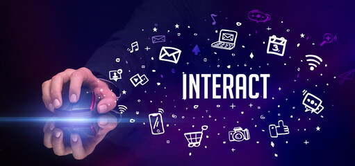 hand holding wireless peripheral concept concept