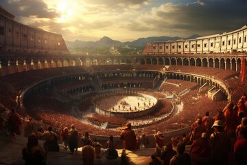Naklejka premium if the Roman colosseum were built today as a sports arena