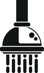 Water drops bathroom icon simple vector. Shower head. Restroom tub